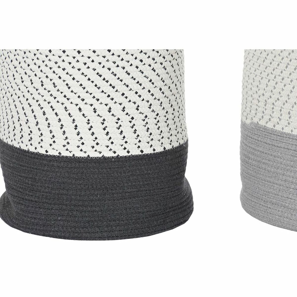 Korb-Set DKD Home Decor Weiß Grau Hellgrau (2 Stücke) (2 Stück)